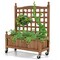 Dark Brown Fir Wood Plant Trellis Planter with Lockable Wheels and Deep 6.5" Planting Bed